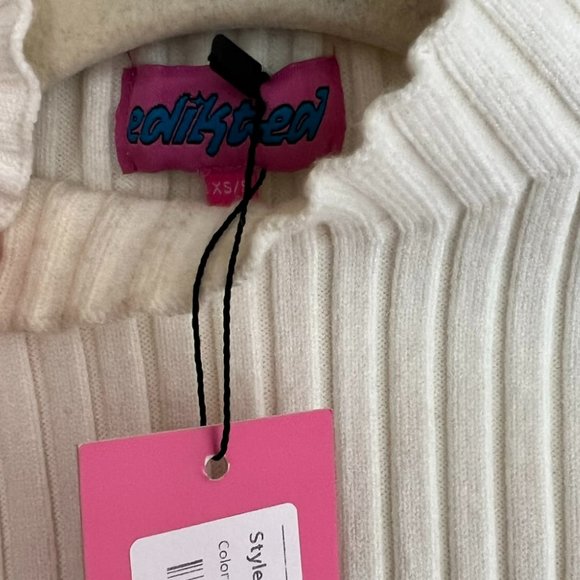 Women's NWT Edikted Cropped Mock Neck Cream Sweater Size Extra Small/Small - Picture 4 of 4